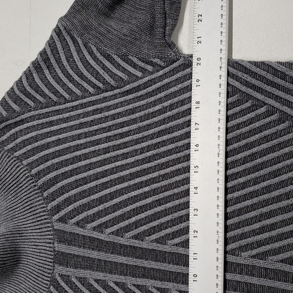 Prana Sentiment Sweater Gray Organic Cotton Women's Large Mockneck Chunky Knit - Picture 8 of 9